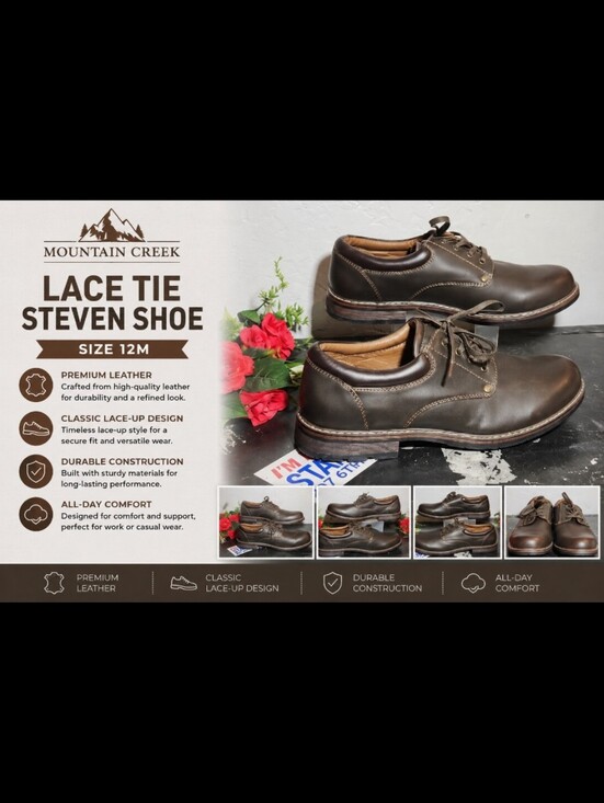 Mountain Creek Other - MOUNTAIN CREEK Lace Tie Steven Shoe Brown 12M